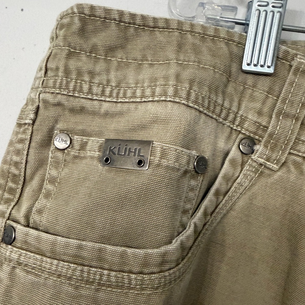 Kuhl OutKast 100% Cotton Canvas Fabric Tough Rugged Flat Front Khaki Mens 42x32 - Picture 2 of 7
